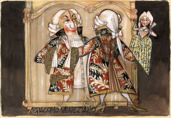 Paolo Fresu - Serigrafie - Giacomo Veneziano - Serigrafia a tiratura limitata con collage di stoffa - cm 70x50 - Galleria Casa d'Arte - Bra (CN)